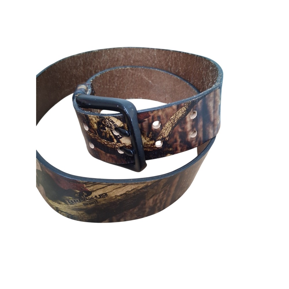 Mens‎ 1.5" Leather Camo Casual Belt size 34 Grungecore Hunter Gorpcore Outerwear